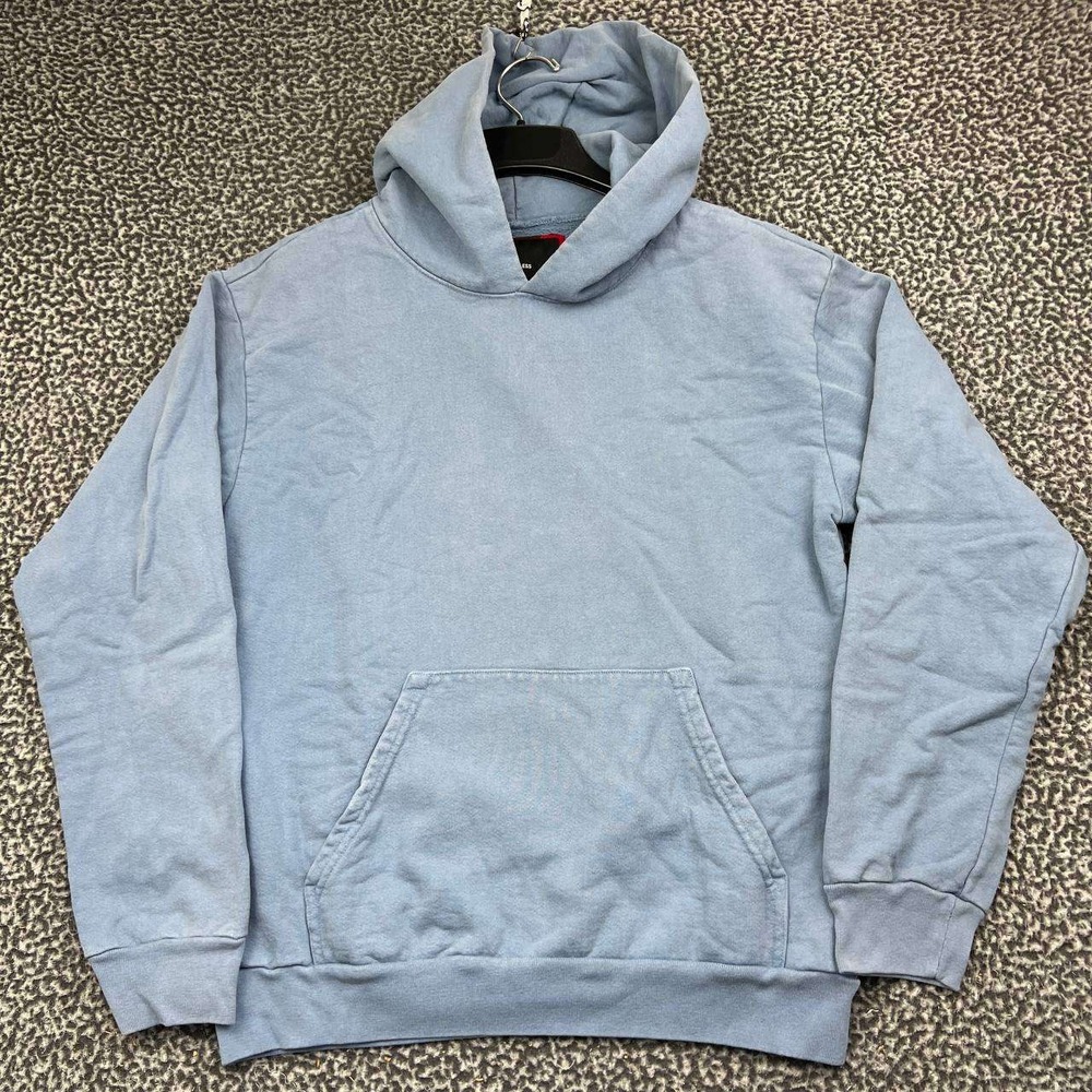 Talentless Hoodie Men Medium Blue Blank Cotton Long Sleeve Pocket M